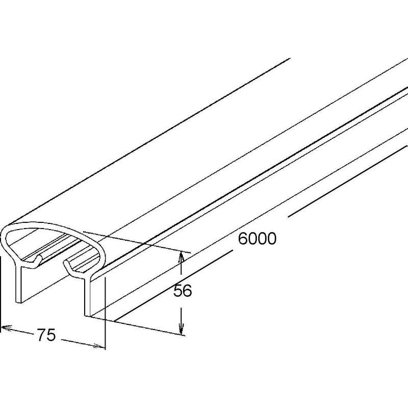 Niedax - Handlaufsystem GFK-Handlaufprofil PR-MC 10 56x75x6000mm − 6 Meter