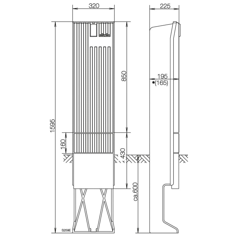 ABN - Leergehäuse Säule BH6 f.4xNH00/4xNH00 SK162H E-Cu 30x5mm, o.Zyl