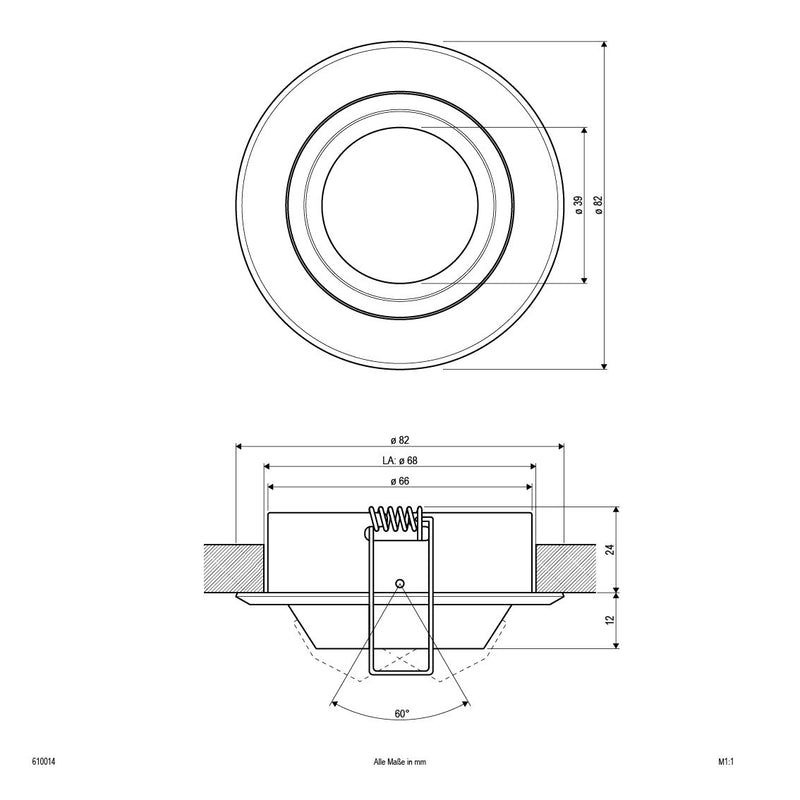 EVN Lichttechnik - Downlight/Strahler/Flutlicht NV-Einbauleuchte 610014 schwenkbar