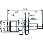 Telegärtner - Koax-Steckverbinder MiniUHF-Einbaubuchse 100024360 cr/crG7(RG316/U) − 5 Stück