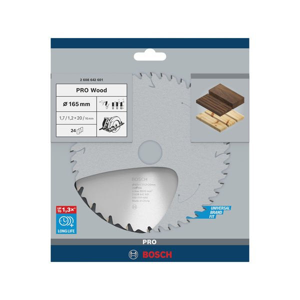 Bosch - Kreissägeblatt PRO Wood Kreissägeblatt, 2608642601 165 x 1,7 x 20 mm