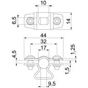 OBO Bettermann - Befestigungsschelle für Kabel/Rohre Abstandschelle ASL 733 17 FT mit Langloch 14-17mm − 25 Stück