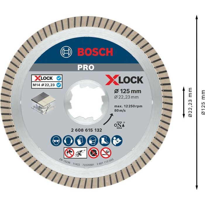 Bosch - Trenn-/Schleifscheibe PRO Ceramic X-Lock 2608615132 Diamanttrennscheibe