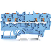 WAGO GmbH & Co. KG - Durchgangs-Reihenklemme 4-Leiter-Durchgangsklemme 2200-1404 1qmm, blau − 100 Stück
