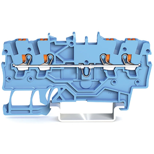 WAGO GmbH & Co. KG - Durchgangs-Reihenklemme 4-Leiter-Durchgangsklemme 2200-1404 1qmm, blau − 100 Stück