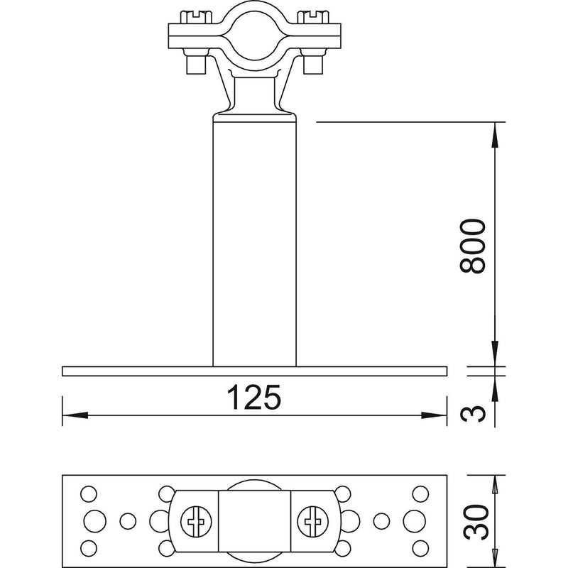 OBO Bettermann - Distanzhalter für Blitzschutz Iso-Abstandshalter ISO-A-800 800mm