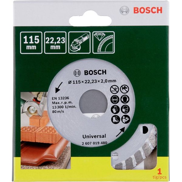 Bosch - Trenn-/Schleifscheibe Diamanttrennscheibe Turbo, 2607019480 Durchmesser: 115 mm