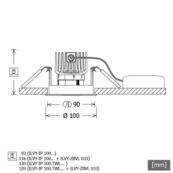 LTS Licht&Leuchten - Downlight/Strahler/Flutlicht LED-Downlight ILVY-IP100.927.30sw 927, sw