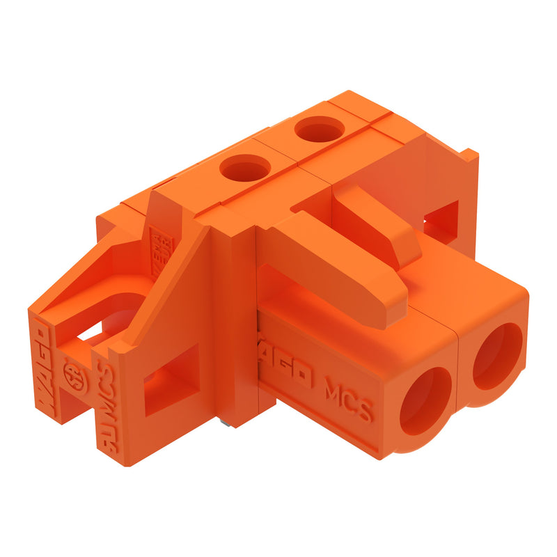 WAGO - Leiterplattensteckverbinder THT-Federleiste abgewink. 232-262/031-000 Maß 5,08mm,orange − 100 Stück