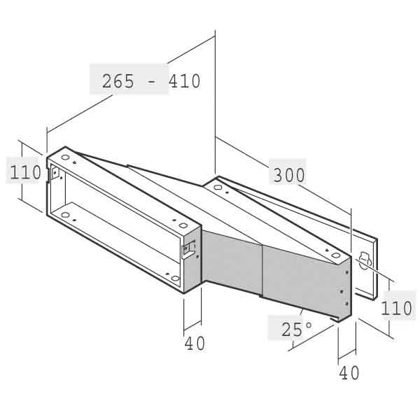 Renz Metallwaren - Briefkasten Einbau-Briefkasten 14-1-21223 vz ausziehbar 265-410mm