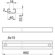 OBO Bettermann - Stiel/Profilschiene Profilschiene MS4022P0892FT