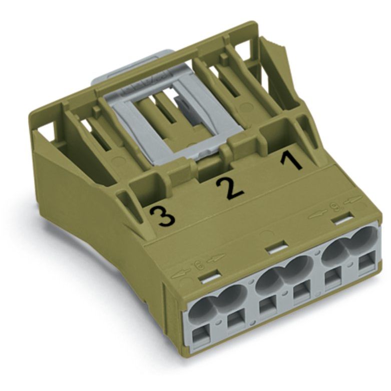 WAGO - Geräteanschluss für steckbare Gebäudeinstallation Snap-In-Stecker 770-773 3-polig,Kod. B,hgn − 100 Stück