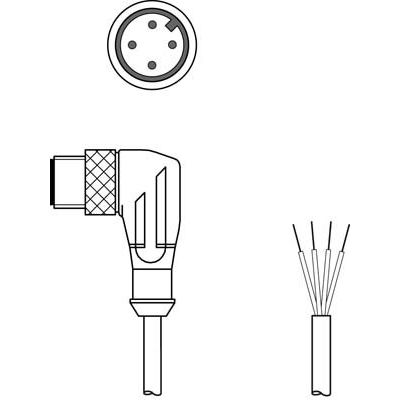 Leuze - Konfektioniertes Sensor-Aktor-Kabel Anschlussleitung KS U-M12-4W-V1-200