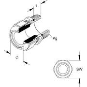 HKL - Kabelverschraubung 2535/29 PG29 − 25 Stück