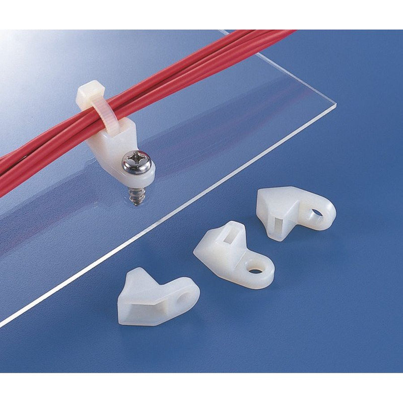 HellermannTyton - Befestigungssockel und -element für Kabelbinder Befestigungssockel CL8-W-BK-C1 − 100 Stück