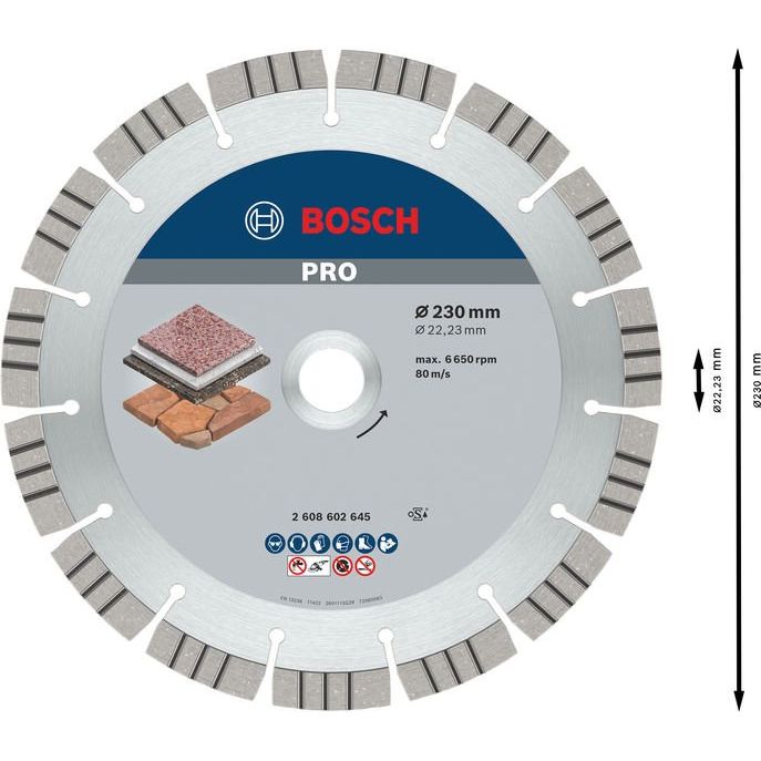 Bosch - Trenn-/Schleifscheibe Diamanttrennscheibe 2608602645 PRO Stone