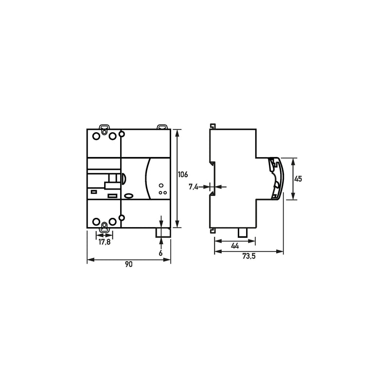 Doepke - Fehlerstrom-Schutzschalter mit Zusatzeinrichtung Fehlerstromschutzschalter DRCCB5 ST025-2/0,03A Selftest
