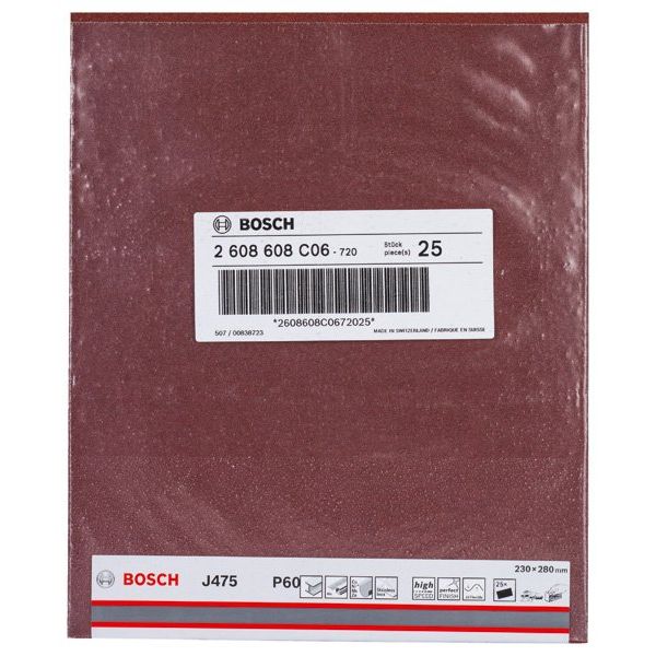 Bosch - Schleifpapier/Schleifvlies Schleifblatt Papier J475, 2608608C06 Best for Metal 230 x