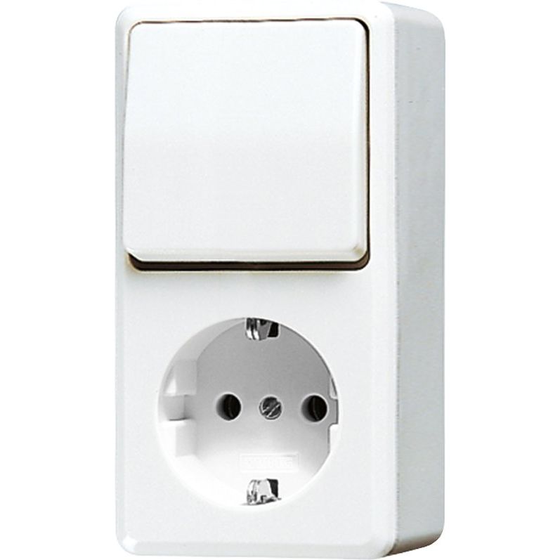 Jung - Schalter-/Steckdosenkombination SCHUKO-Steckdose 676 A WW 16A 250V