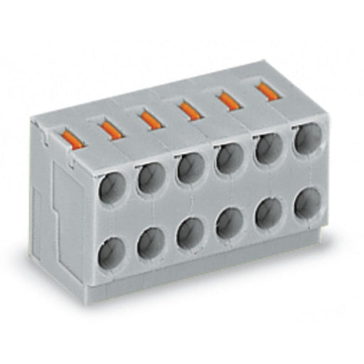 WAGO - Leiterplattenklemme 2-Leiter-Federleiste 252-105 PUSH WIRE,grau − 100 Stück