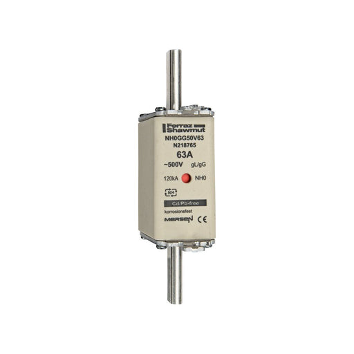 Mersen - Messersicherung NH-Sicherungseinsatz SF NH0GG50V63 Gr.0 gG 63A/500V KM