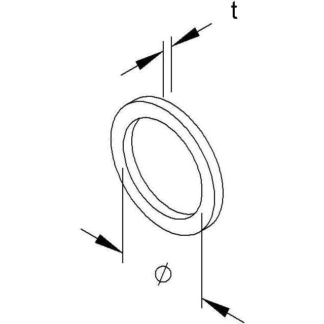 HKL - Dichtring, flach Anschlussgewindedichtring 987M12 M12 − 100 Stück
