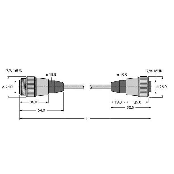 Turck - Konfektioniertes Sensor-Aktor-Kabel Feldbusleitung RSV-RKV-FBY#8900013 4-polig