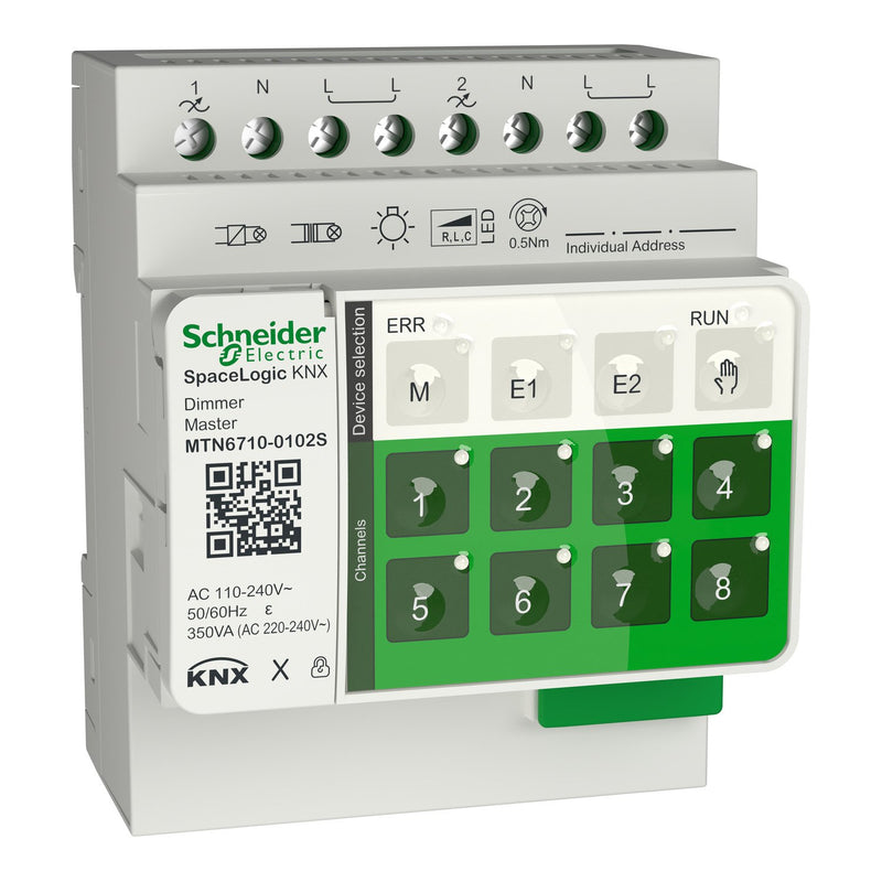 Schneider Electric - Bussystem-Dimmaktor Spacelogic Knx Secure MTN6710-0102S Master, Dimmer