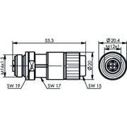 Telegärtner - Modularer Steckverbinder STX M12x1 KD X-kod. 100007546 Cat.6A(IEC) − 10 Stück