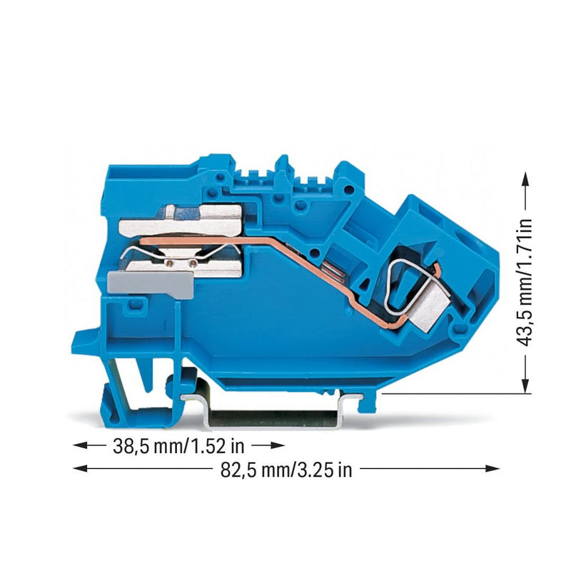 WAGO - Neutralleitertrenn-Reihenklemme Trennklemme 782-613 0,2-6mmq blau