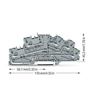 WAGO - Installations-Etagenklemme Installationsetagenklemme 2003-6640 4mm² grau N/L/PE − 50 Stück