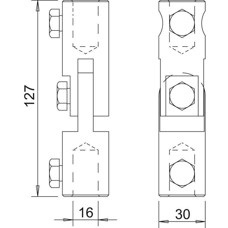 OBO Bettermann - Verbinder für Blitzschutz Gelenkverbinder 101 IGL-16 f.16mm GFK-Stangen − 10 Stück