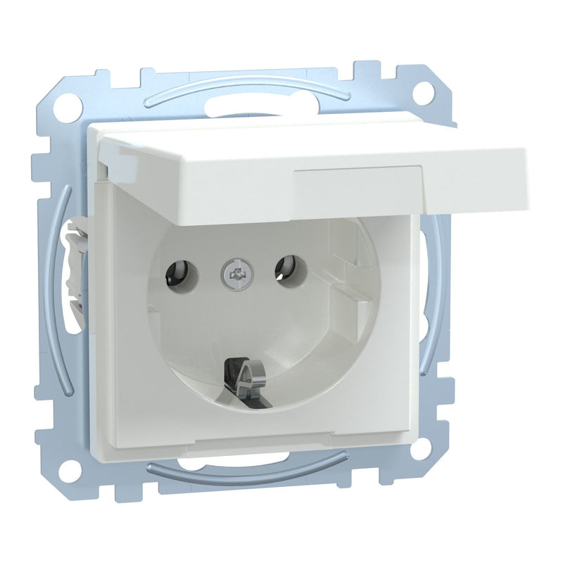 Merten - Steckdose SCHUKO-Steckdose aws/gl MEG2310-0325 Klappdeckel