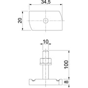 OBO Bettermann - Hammerkopfschraube MS41HB M10x100ZL M10x100mm − 20 Stück