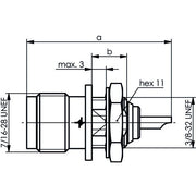 Telegärtner - Koax-Steckverbinder TNC-Einbaubuchse löt 50Ohm 100023801 − 5 Stück