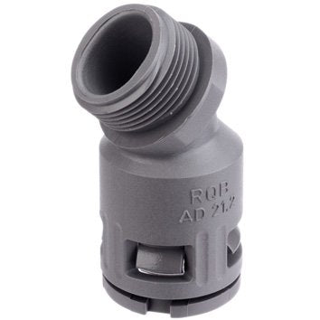 Flexa - Kunststoff-Wellschlauch-Verschraubung Schnellverschraubung RQB45-M AD21,2/M25gr IP67,45°Bogen − 50 Stück