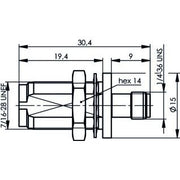 Telegärtner - Koax-Kupplung Adapter TNC-SMA (F-F) 100023868 50Ohm m.Flan. 18GHz − 5 Stück