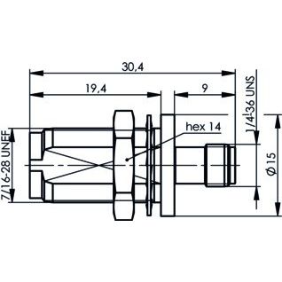 Telegärtner - Koax-Kupplung Adapter TNC-SMA (F-F) 100023868 50Ohm m.Flan. 18GHz − 5 Stück