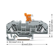 WAGO - Trenn- und Messtrenn-Reihenklemme Durchgangsklemme 282-697 0,2-6mmq grau
