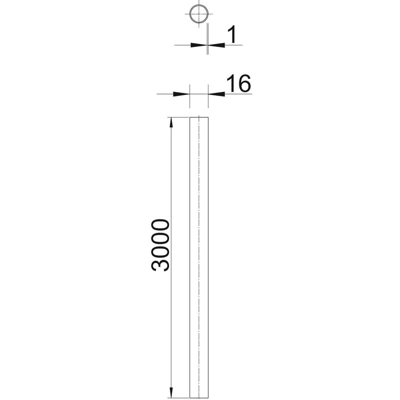 OBO Bettermann - Elektro-Installationsrohr Metall Edelstahlrohr S16W A4 ohne Gewinde 16 − 15 Meter