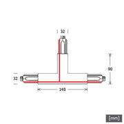 LTS Licht&Leuchten - Elektrisches Zubehör/Ersatzteile für Leuchten T-Verbinder ST-A T/PEOUTL9013 sw PE außen links sw