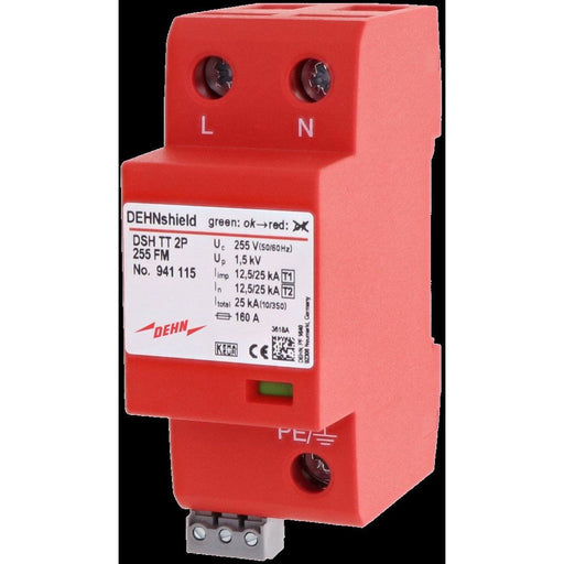DEHN - Kombi-Ableiter für Energietechnik Kombiableiter DEHNshield DSH TT 2P 255 FM Typ 1+2, 1-p. TN/TT