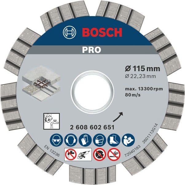 Bosch - Trenn-/Schleifscheibe Diamanttrennscheibe 2608602651 PRO Concrete