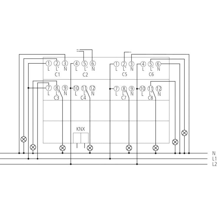 Theben - Bussystem-Dimmaktor Dimmaktor DM 8-2 T KNX 8-fach