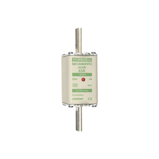 Mersen - Messersicherung Sicherungseinsatz NH aM NH1AM69V63 Gr.1 63A sfü KM − 3 Stück