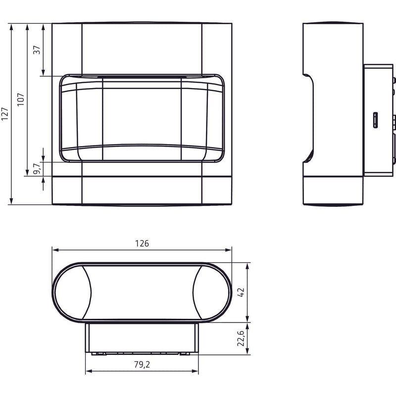 Theben - Downlight/Strahler/Flutlicht LED-Leuchte /Beweg.melder theLeda D S AL 8,5 Watt, alu