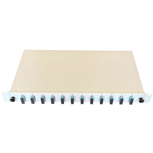 Paschke - Patchpanel LWL Spleissbox ausziehbar 19" 443705AQ-12SA 12xSCd OM3 AQUA