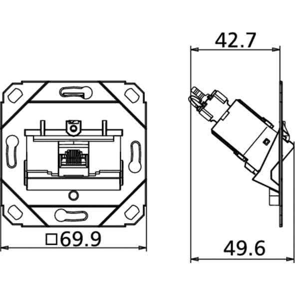 Metz Connect - Kommunikationsanschlussdose Kupfer Anschlussdose C6Amodul UP0 130B11D11200-E 1Port 180 UP0 − 10 Stück