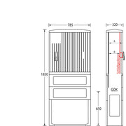 uesa - Gehäuse/Schaltschrank (leer) Säule A100-1850 1850x785x320mm
