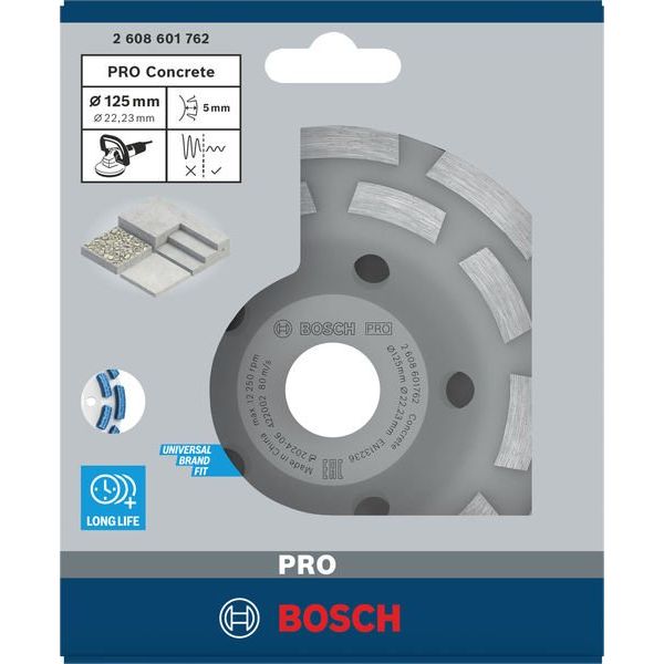 Bosch - Trenn-/Schleifscheibe PRO Concrete Topfscheibe, 2608601762 50 x 125 mm 22,23 mm